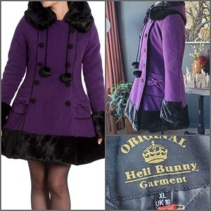 Sarah Jane Hell Bunny Purple Winter Lolita Coat Jacket